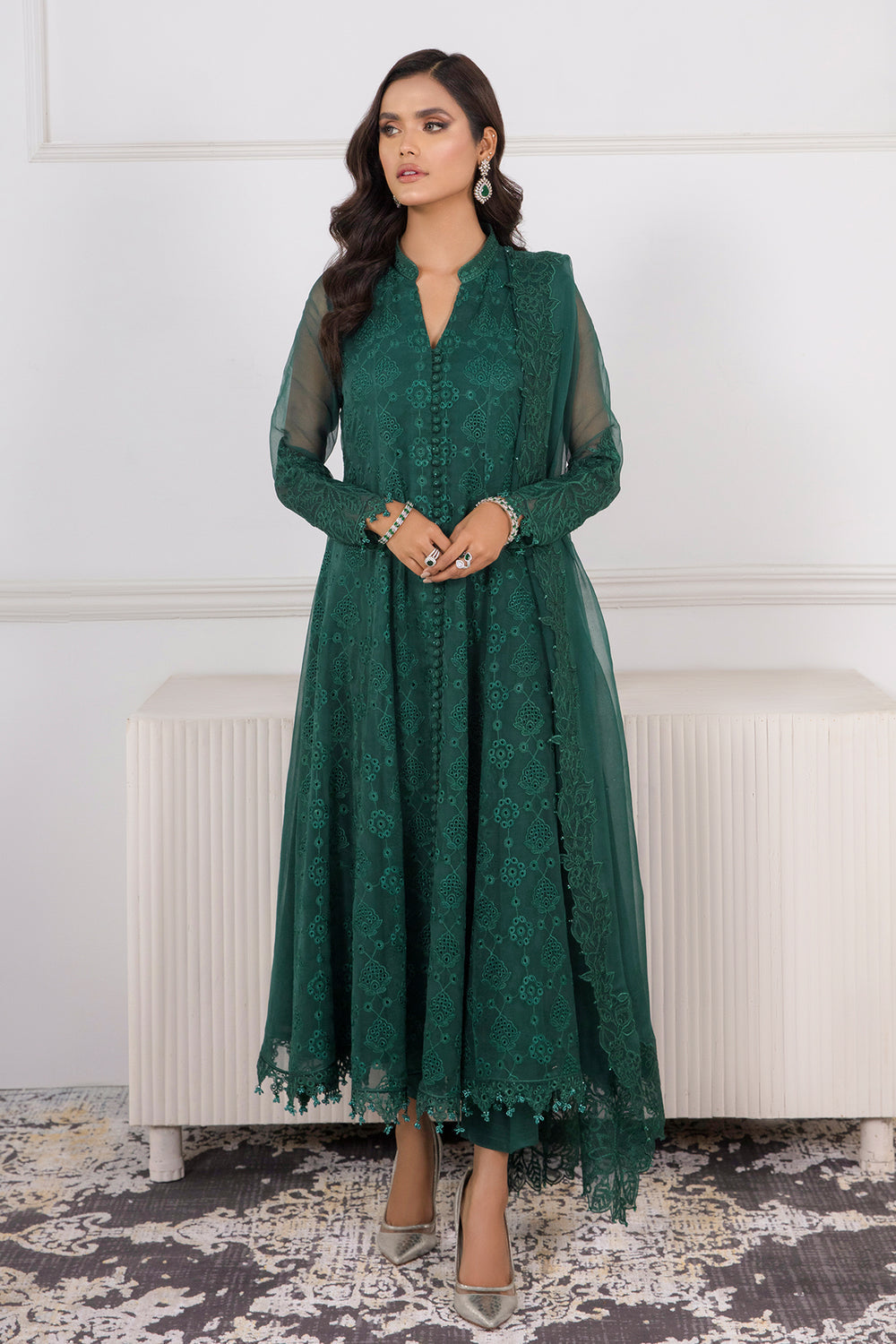 Baroque | Formals Collection | EMBROIDERED SCHIFFLI CHIFFON UF-339 by Baroque - Designer Dress  - Type : Ladies Clothes - Available at Libayah - 100% Original 