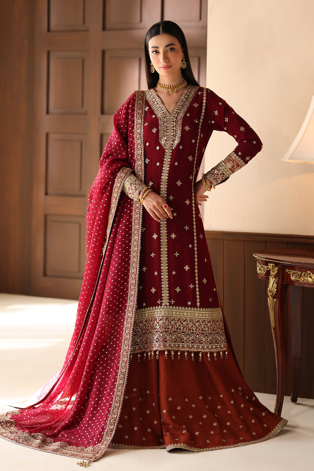 Baroque | Formals Collection | EMBROIDERED CHIFFON UF-4486 by Baroque - Designer Dress  - Type : Ladies Clothes - Available at Libayah - 100% Original 