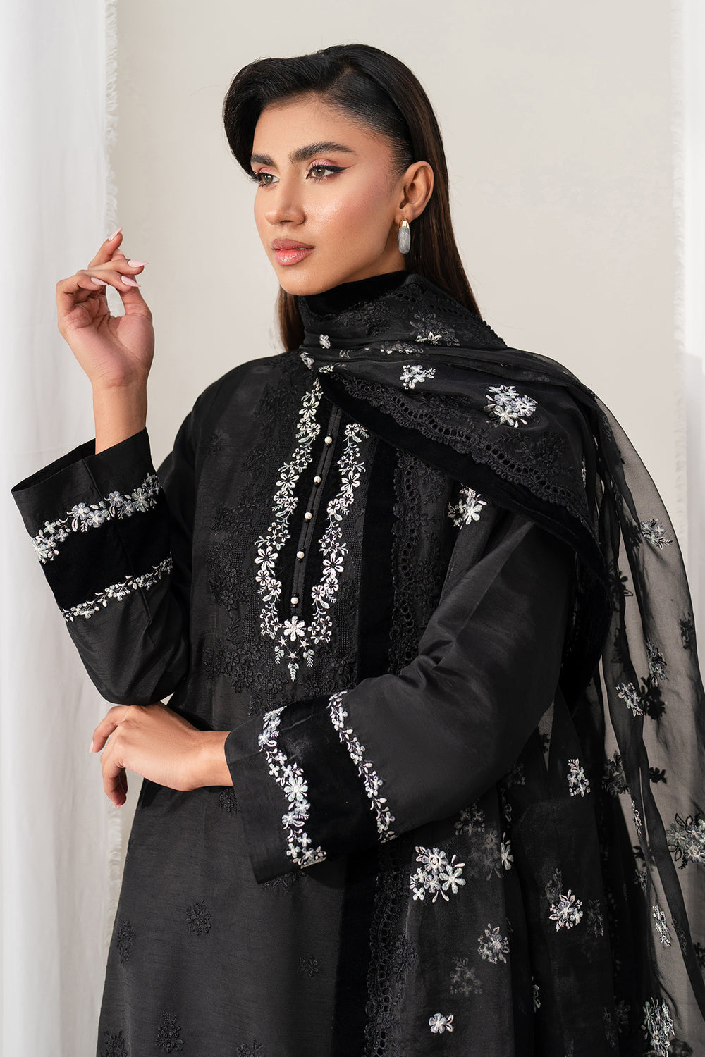 Baroque | Formals Collection | EMBROIDERED RAW SILK UF-4137 by Baroque - Designer Dress  - Type : Ladies Clothes - Available at Libayah - 100% Original 