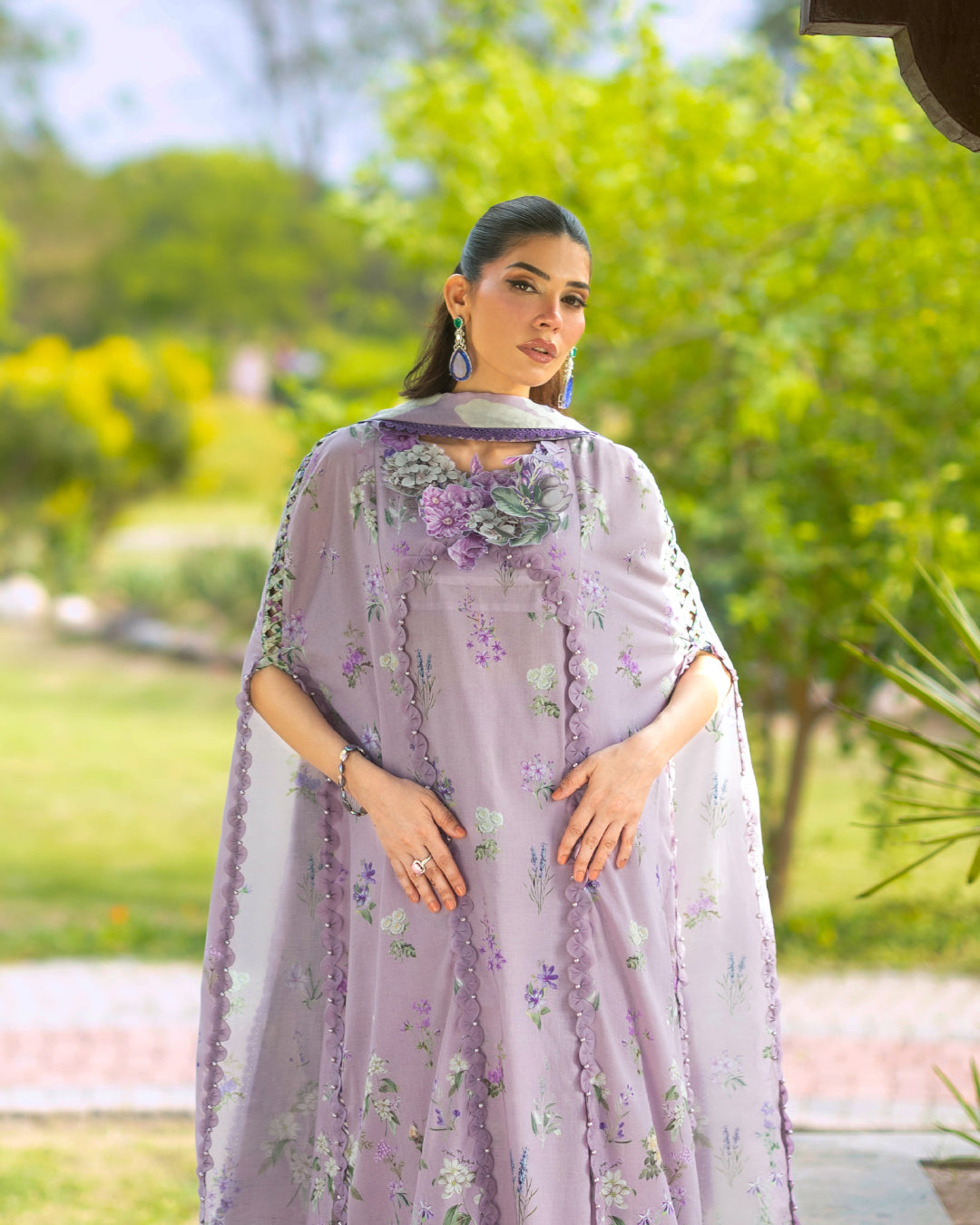 Elaf Premium | Bridgerton Prints 26 | EPB-6A LILAC GARDEN by Elaf Premium - Designer Dress  - Type : Ladies Clothes - Available at Libayah - 100% Original 