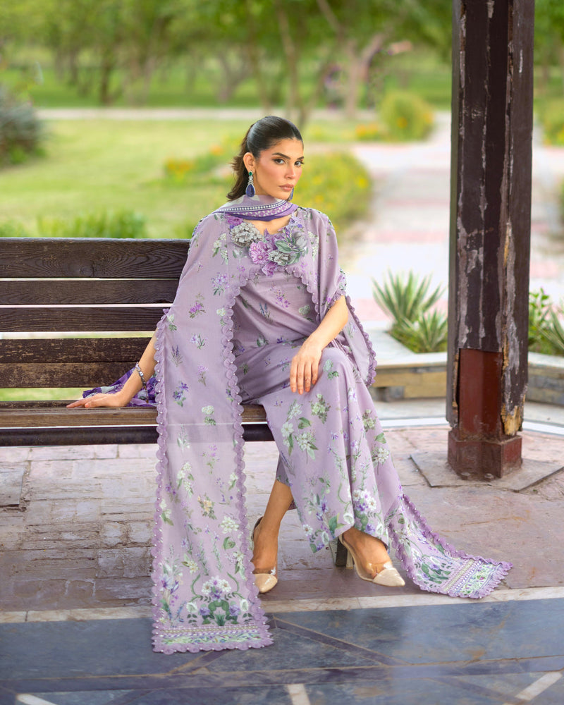 Elaf Premium | Bridgerton Prints 26 | EPB-6A LILAC GARDEN by Elaf Premium - Designer Dress  - Type : Ladies Clothes - Available at Libayah - 100% Original 