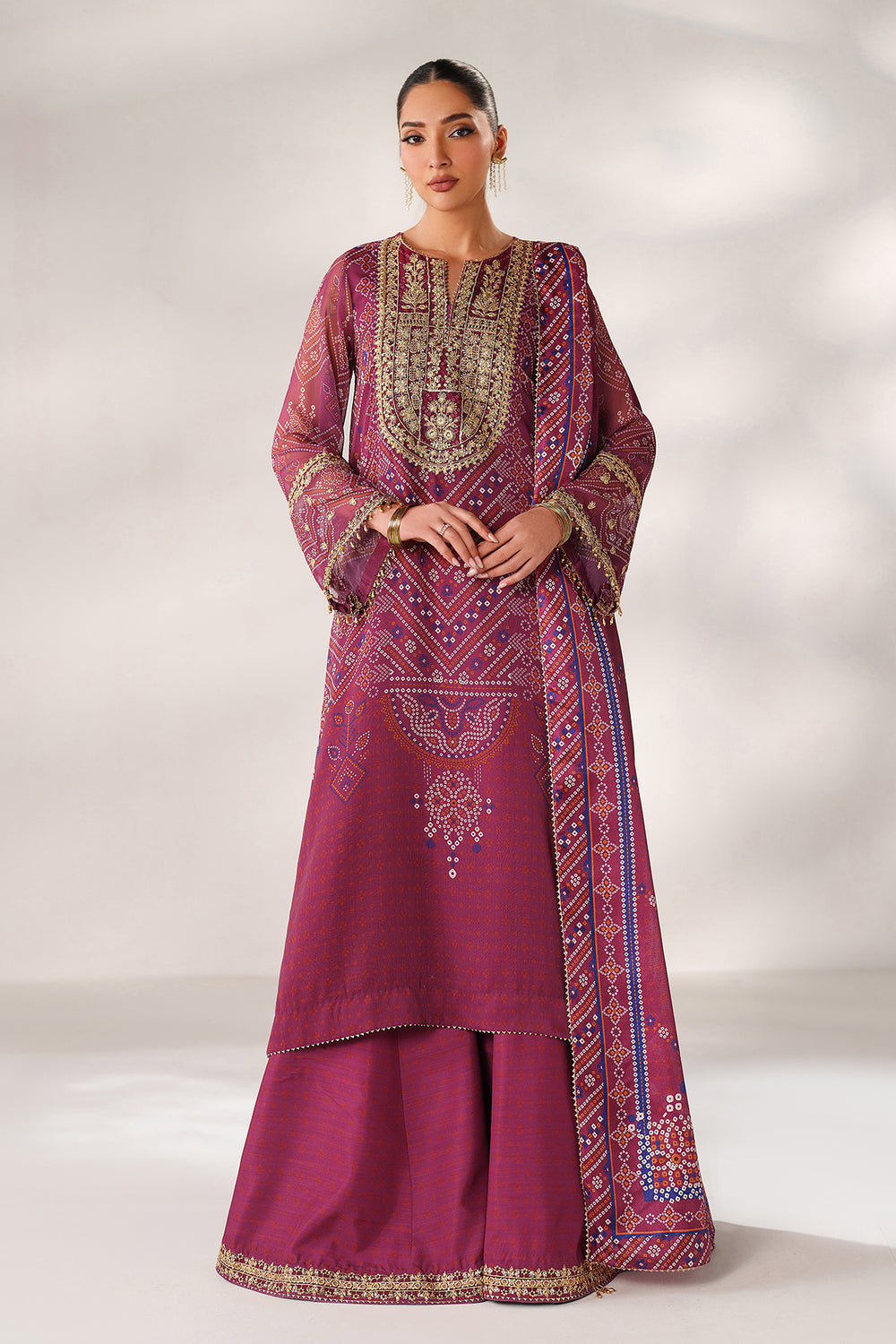 Baroque | Formals Collection | EMBROIDERED CHIFFON UF-4390 by Baroque - Designer Dress  - Type : Ladies Clothes - Available at Libayah - 100% Original 