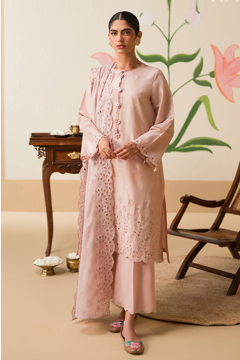 Cross Stitch | Chikankari Lawn 25 | PALE MAUVE by Cross Stitch - Designer Dress - Type: Ladies Clothes - Available at Libayah - 100% Original