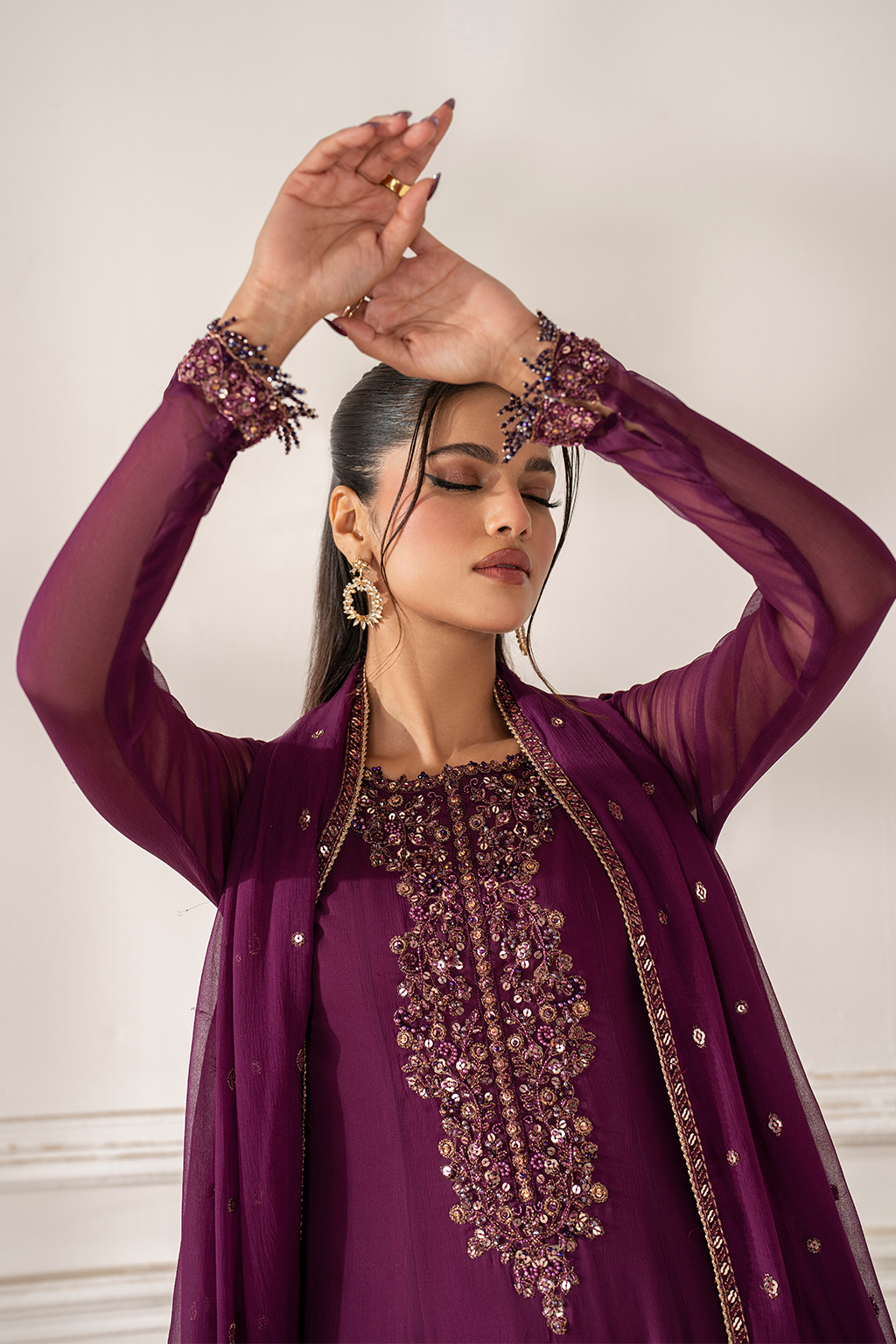 Iznik | Festive Formal |  UE-480 Embroidered Chiffon by Iznik - Designer Dress  - Type : Ladies Clothes - Available at Libayah - 100% Original 