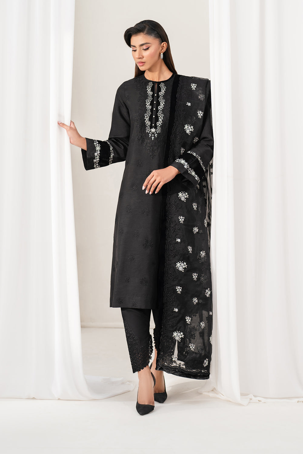 Baroque | Formals Collection | EMBROIDERED RAW SILK UF-4137 by Baroque - Designer Dress  - Type : Ladies Clothes - Available at Libayah - 100% Original 