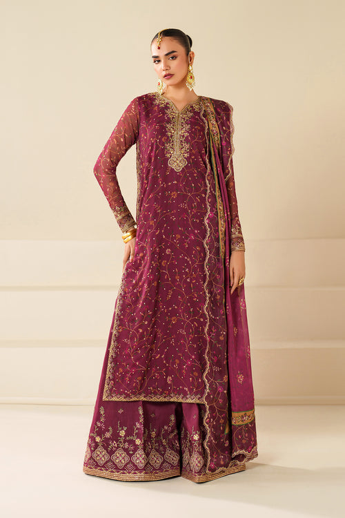 Baroque | Formals Collection | EMBROIDERED CHIFFON UF-4277 by Baroque - Designer Dress  - Type : Ladies Clothes - Available at Libayah - 100% Original 