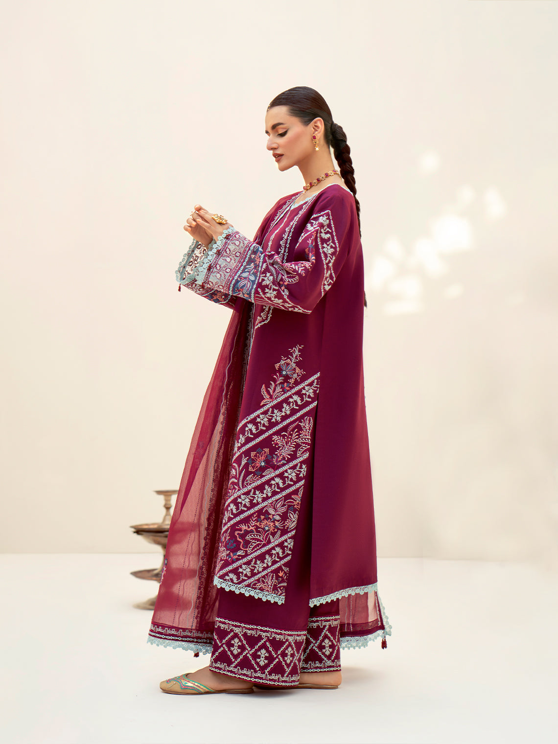Fozia Khalid | Eid Edit 24 | Mulberry by Fozia Khalid - Designer Dress - Type: Ladies Clothes - Available at Libayah - 100% Original
