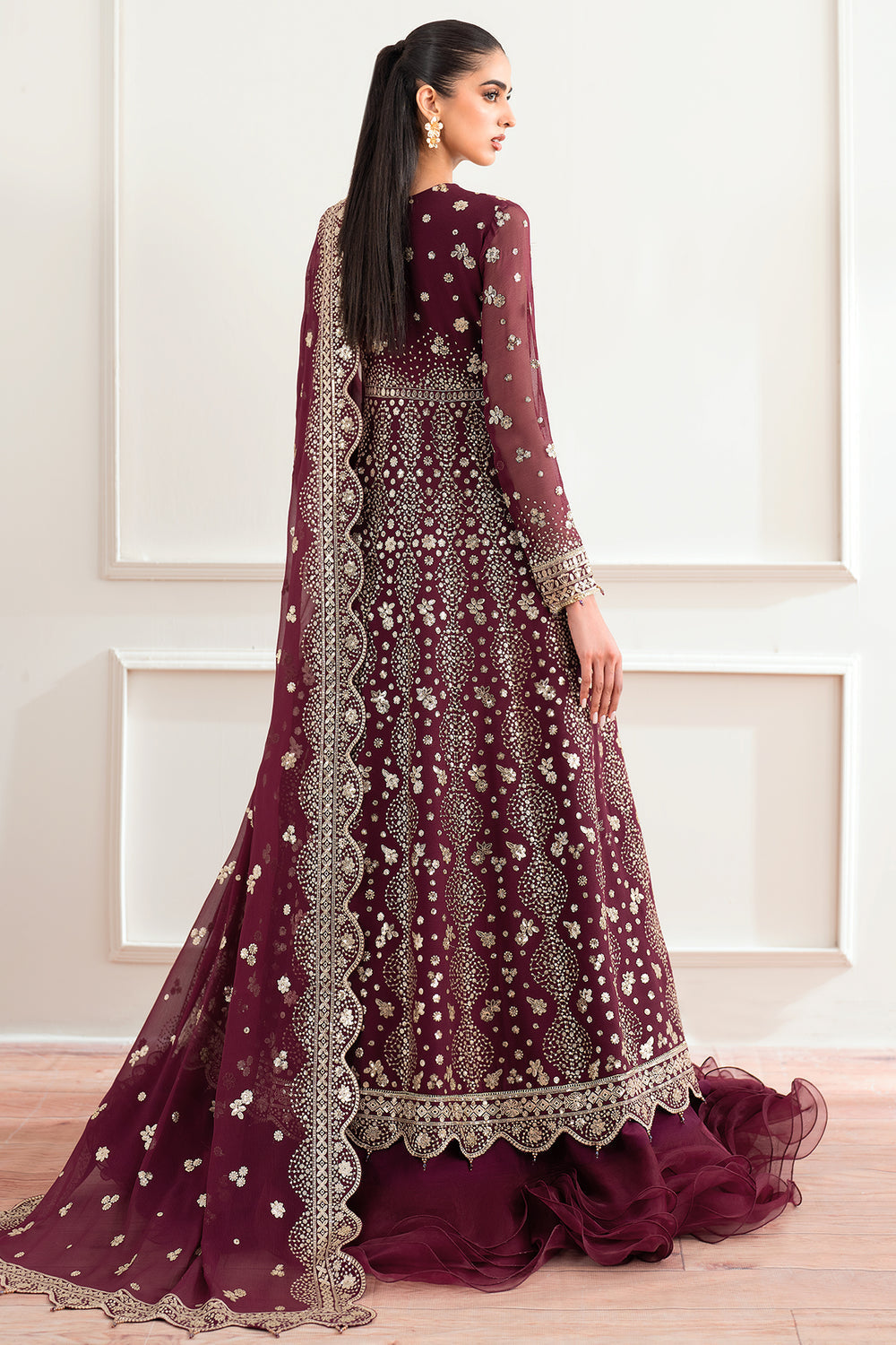 Farasha | Essence Formals 25 | Maroon Empress by Farasha - Designer Dress  - Type : Ladies Clothes - Available at Libayah - 100% Original 
