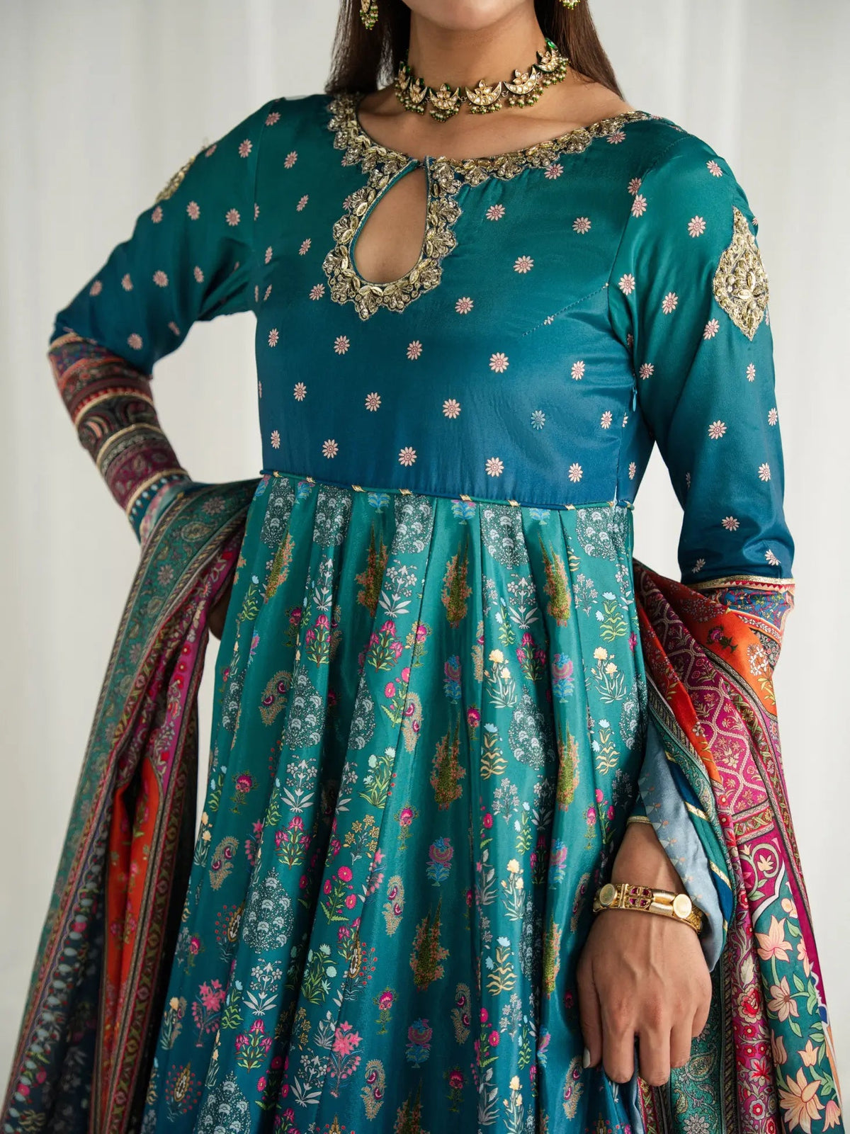 Gulaal | Aira Printed Silk | Azure by Gulaal - Designer Dress  - Type : Ladies Clothes - Available at Libayah - 100% Original 