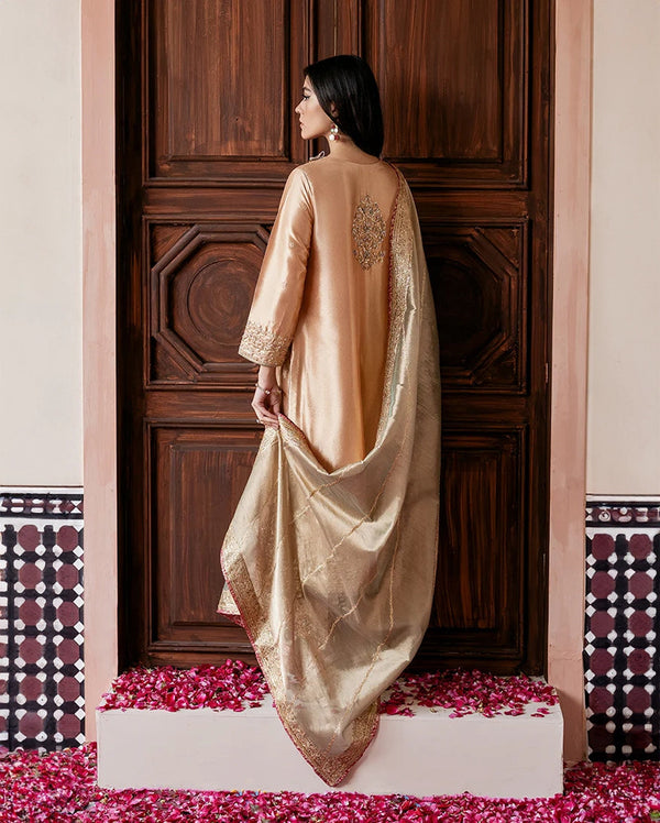 Mushq | Sunehri Lama Silk | Parisa by Mushq - Designer Dress  - Type : Ladies Clothes - Available at Libayah - 100% Original 