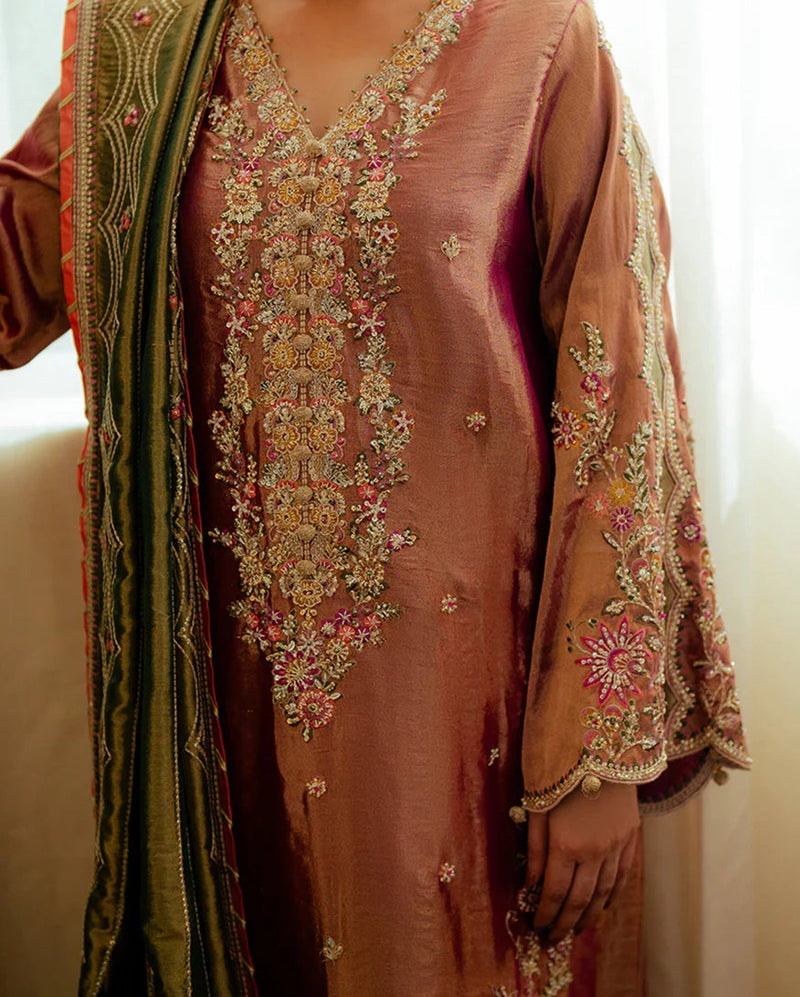 Mushq | Sunehri Lama Silk | Seema by Mushq - Designer Dress  - Type : Ladies Clothes - Available at Libayah - 100% Original 