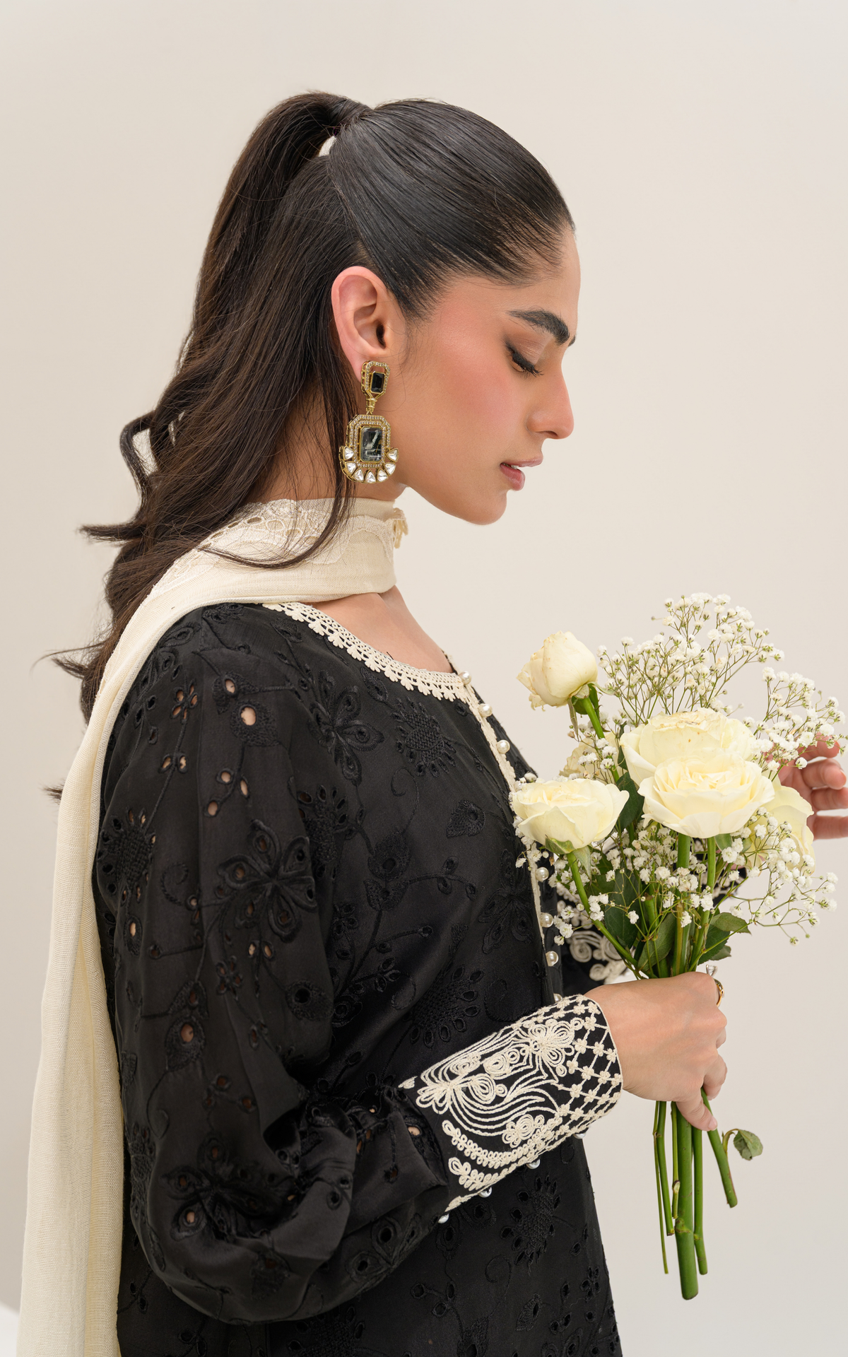 Sana Abbas | Ara Eid Luxe | Noir - by Libayah - Registered Vendor of : Sana Abbas - 100% Original Designer Dress