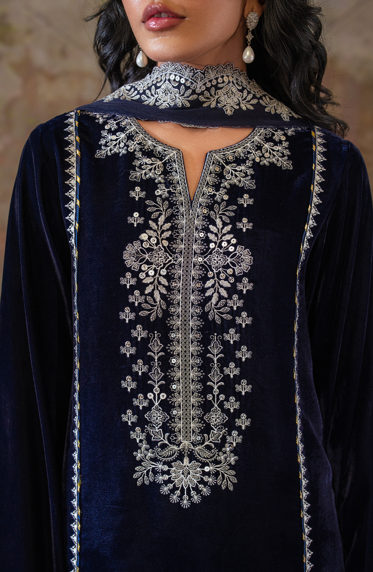 Seran | Velmor Velvet 24 | MARINE by Seran - Designer Dress - Type: Ladies Clothes - Available at Libayah - 100% Original