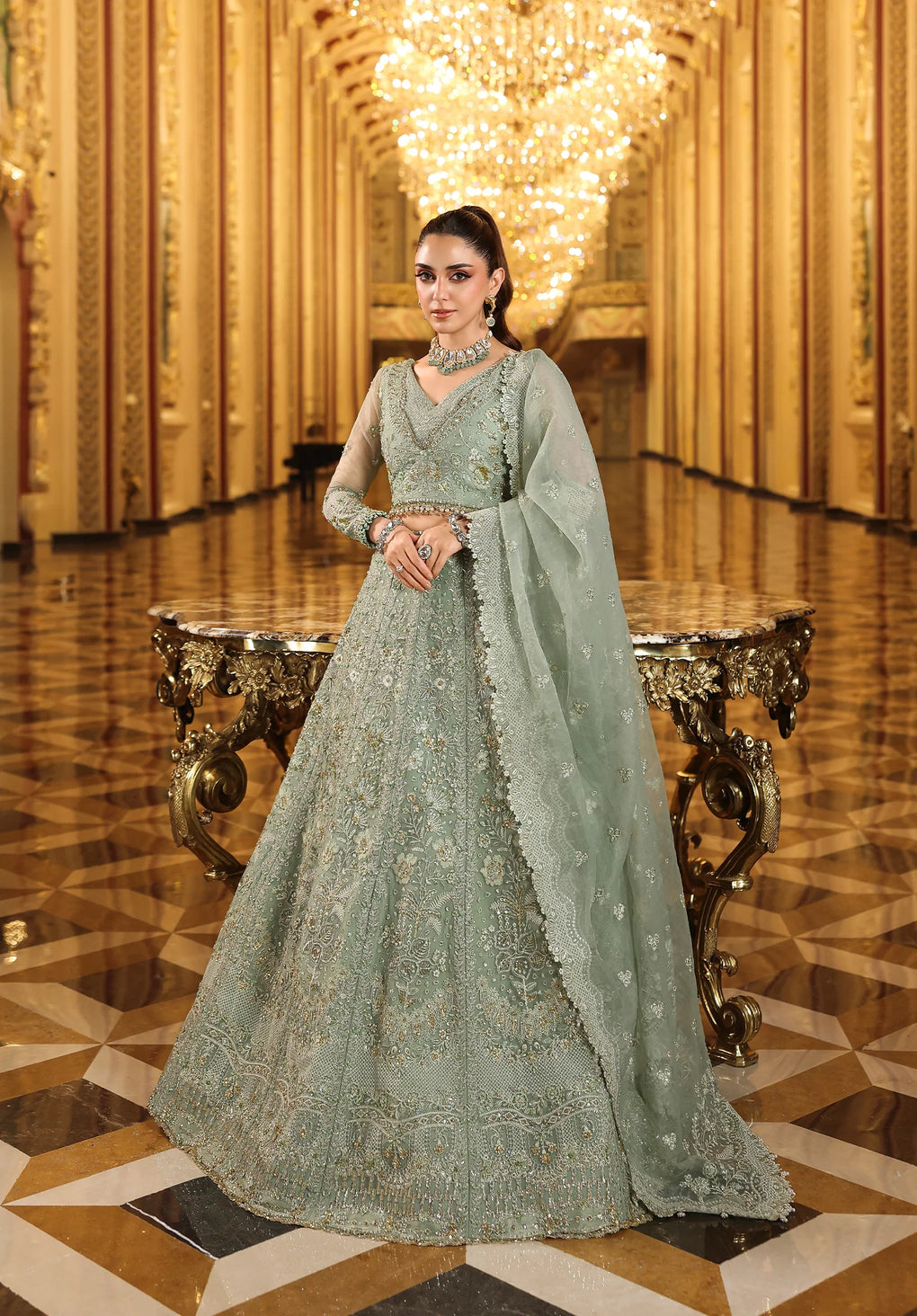 ESH-03 LIME LIGHT – authentic Pakistani formal dress from the Elaf Premium Stardom Formal Handwork 25 collection for women in the UK
