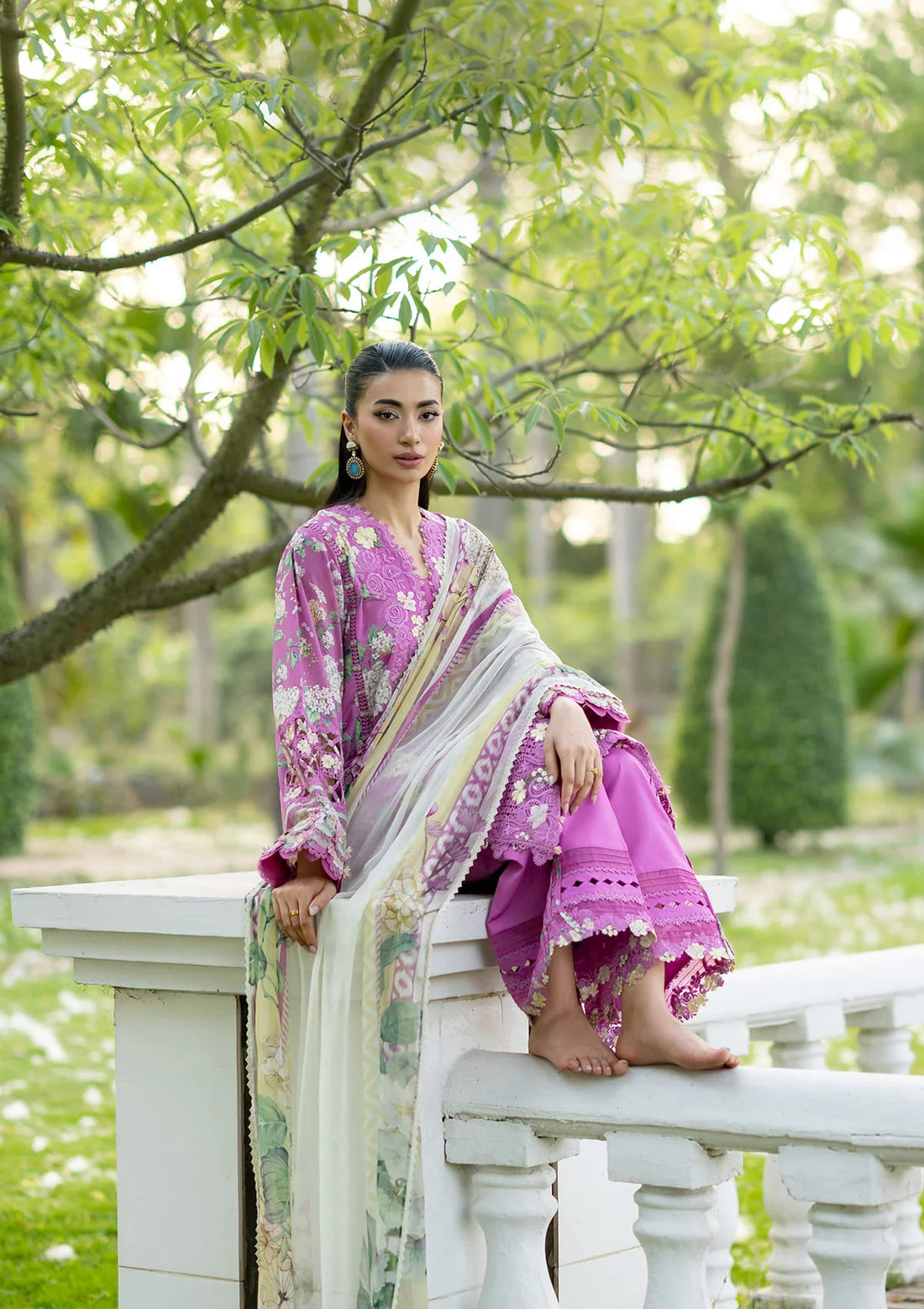 Elaf Premium | Signature Embroidered Lawn with Chiffon Collection 26 | ESG-7B KIARA by Elaf Premium - Designer Dress  - Type : Ladies Clothes - Available at Libayah - 100% Original 
