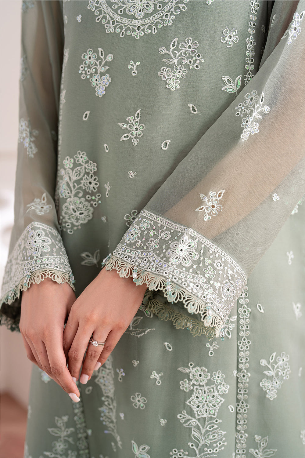 Farasha | Essence Formals 25 | Ash Green by Farasha - Designer Dress  - Type : Ladies Clothes - Available at Libayah - 100% Original 
