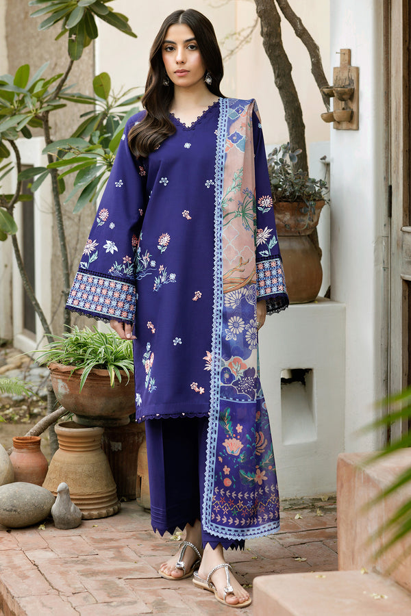 Farasha | Summer Weaves Embroidered Lawn | Indigo Glow by Farasha - Designer Dress - Type: Ladies Clothes - Available at Libayah - 100% Original