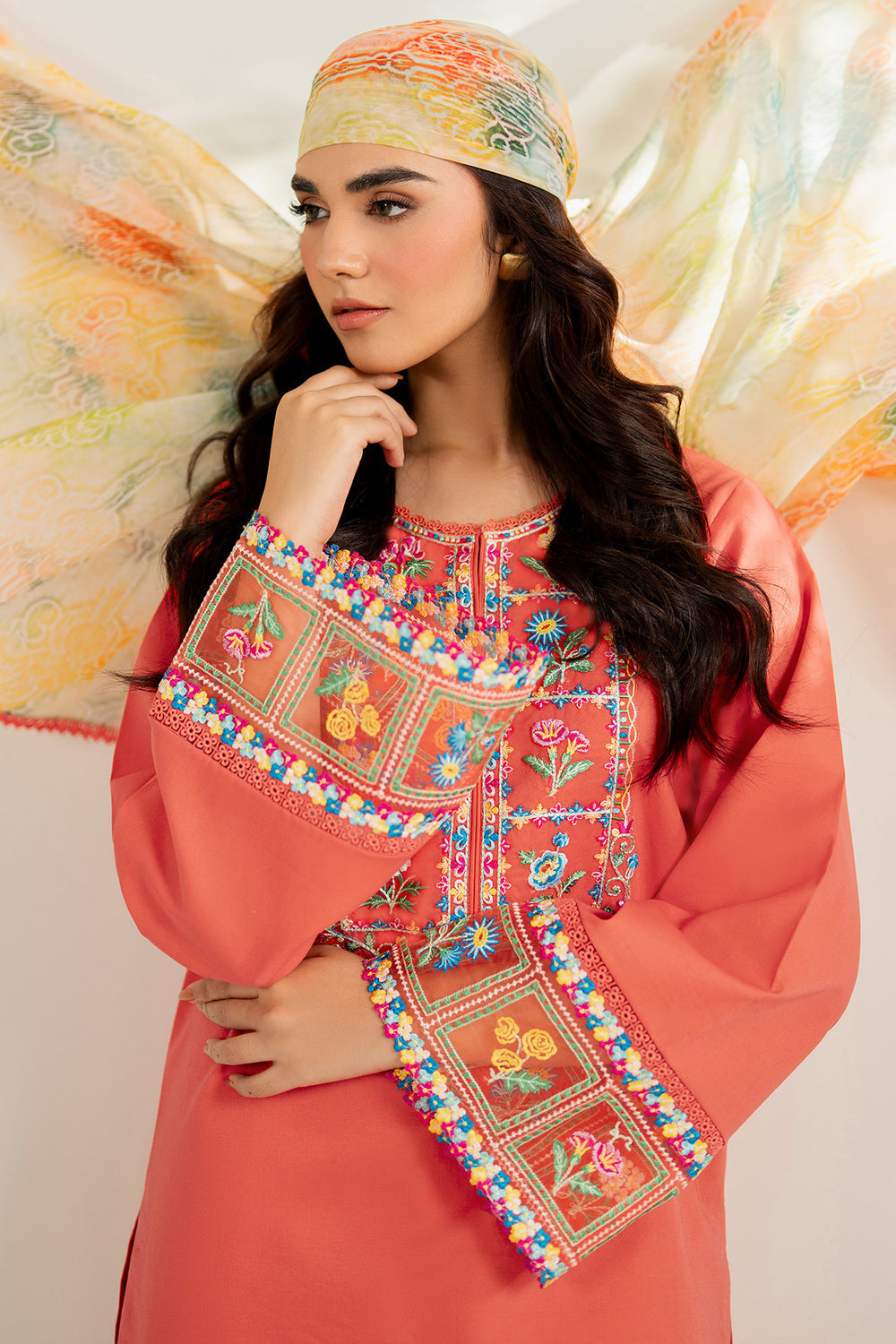 Farasha | Thread Lines Embroidered | Suncharm Glow by Farasha - Designer Dress  - Type : Ladies Clothes - Available at Libayah - 100% Original 