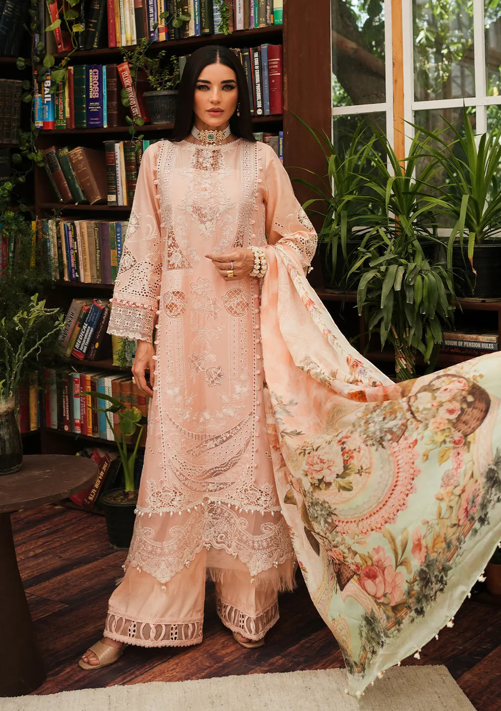 Kahf Premium | Luxury Lawn 24 | KLE-03A Flamingo by Kahf Premium - Designer Dress - Type: Ladies Clothes - Available at Libayah - 100% Original