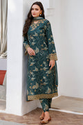 Farasha | Printed Essentials | Teal Bell by Farasha - Designer Dress - Type: Ladies Clothes - Available at Libayah - 100% Original