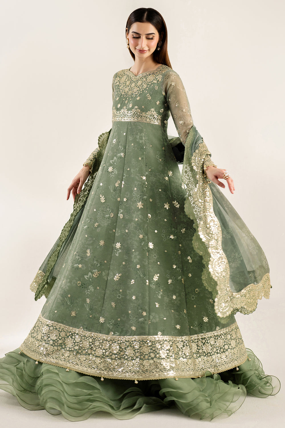 Farasha | Fiorella Formals | Olive Aura by Farasha - Designer Dress  - Type : Ladies Clothes - Available at Libayah - 100% Original 