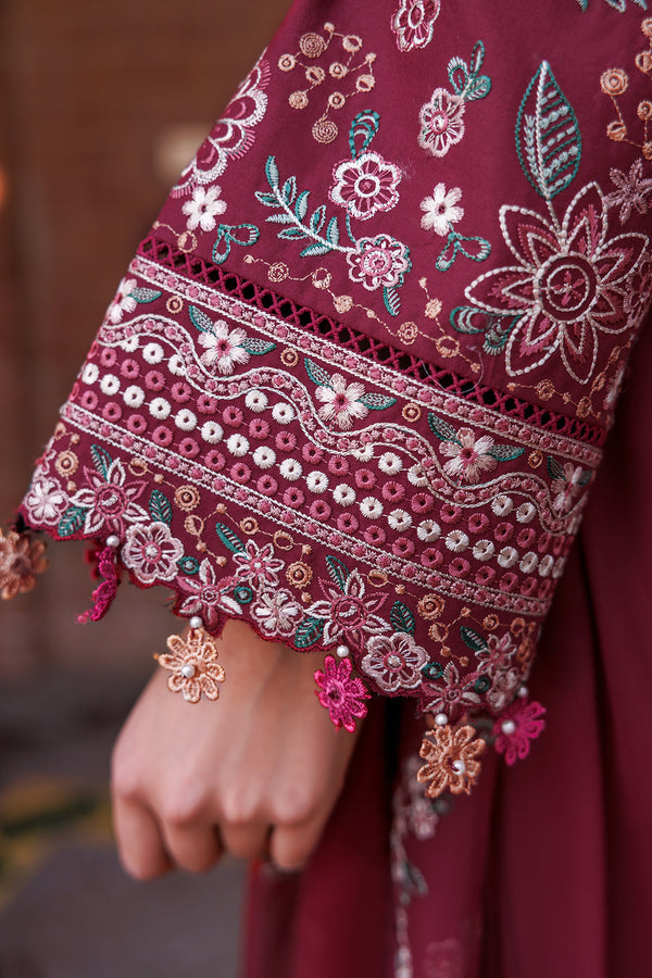 Farasha | Dastoor Embroidered Lawn SS24 | RUBY GLAM by Farasha - Designer Dress - Type: Ladies Clothes - Available at Libayah - 100% Original