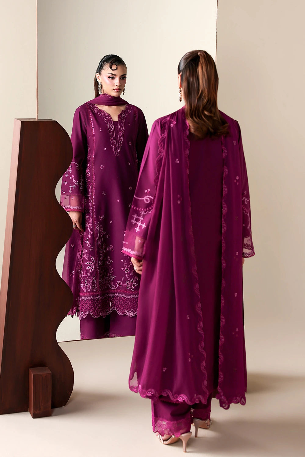 Azure | Luxury Lawn 26 | Grovy Garnet by Azure - Designer Dress  - Type : Ladies Clothes - Available at Libayah - 100% Original 