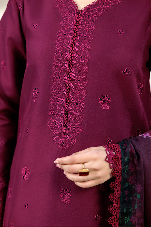 Farasha | Summer Weaves Embroidered Lawn | Garnet Passion by Farasha - Designer Dress - Type: Ladies Clothes - Available at Libayah - 100% Original