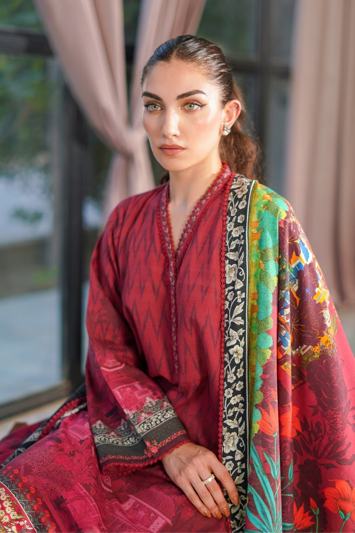 Sahar | Autumn Winter 2024 | Crimson Petal by Sahar - Designer Dress - Type: Ladies Clothes - Available at Libayah - 100% Original