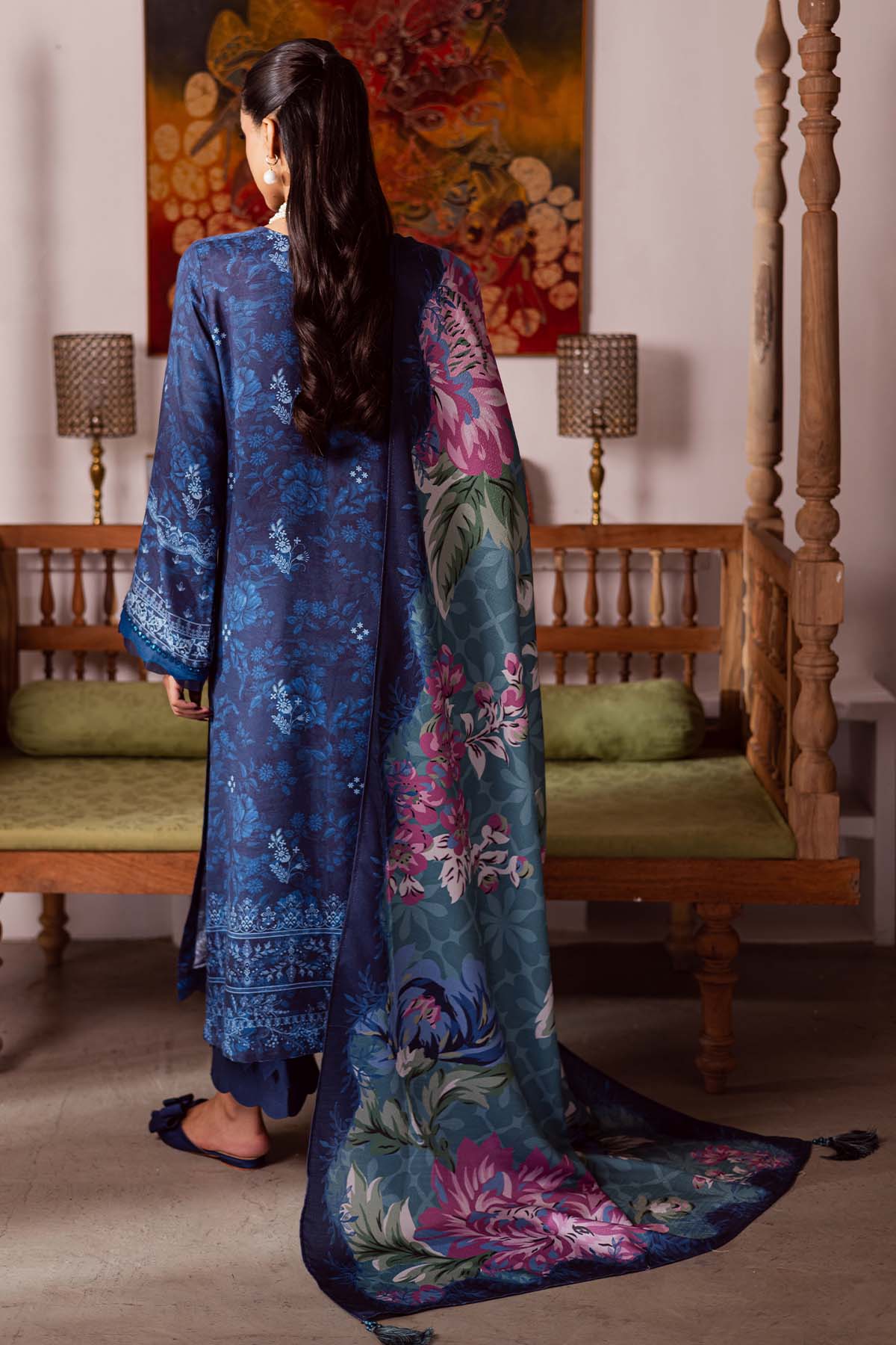 SP-188 – authentic Pakistani dress from the Nureh Linen Jacquard collection for women in the UK.