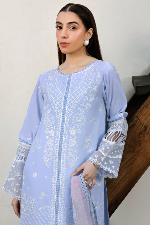 Farasha | Summer Weaves Embroidered Lawn | Serene Blue by Farasha - Designer Dress - Type: Ladies Clothes - Available at Libayah - 100% Original