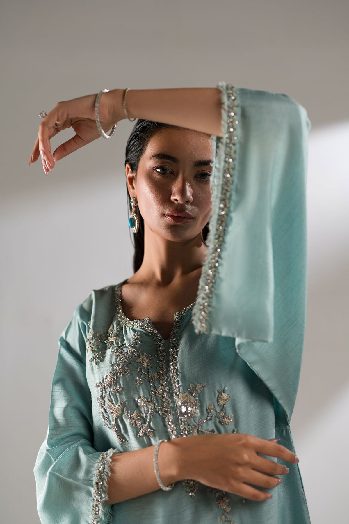Ammara Khan | Lily Luxury Formals 24 | PASTEL COLOR BLOCK (D-02) by Ammara Khan - Designer Dress - Type: Ladies Clothes - Available at Libayah - 100% Original