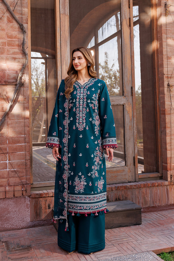 Farasha | Dastoor Embroidered Lawn SS24 | EMERALD CHARM by Farasha - Designer Dress - Type: Ladies Clothes - Available at Libayah - 100% Original