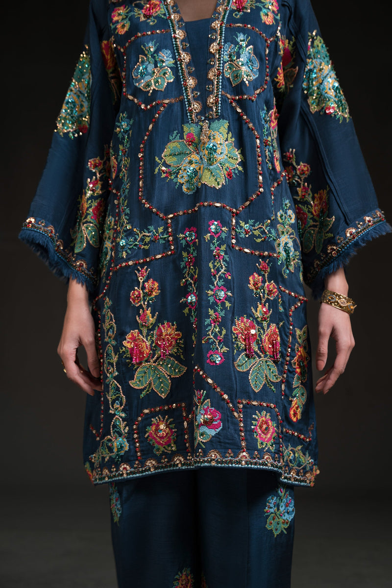 Ammara Khan | Glitz Luxury Pret 24 | COLOUR BLOOM FESTIVE MATCHING SET (D-16) by Ammara Khan - Designer Dress - Type: Ladies Clothes - Available at Libayah - 100% Original