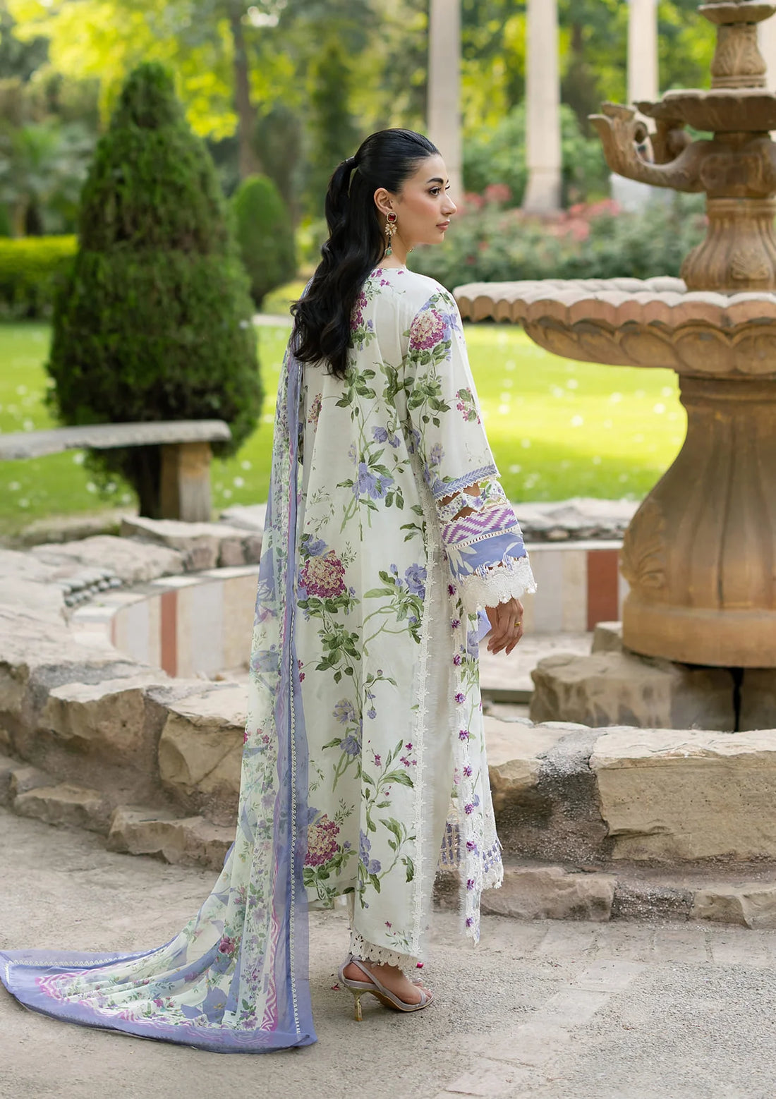 Elaf Premium | Signature Embroidered Lawn with Chiffon Collection 26 | ESG-3B KATIE by Elaf Premium - Designer Dress  - Type : Ladies Clothes - Available at Libayah - 100% Original 
