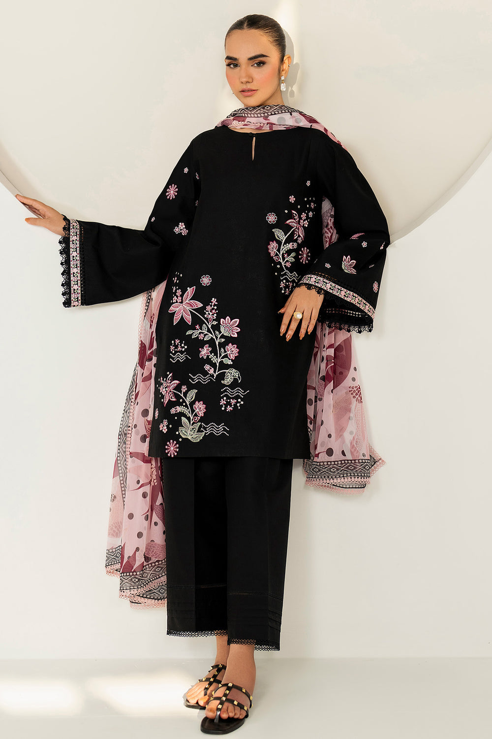 Farasha | Thread Lines Embroidered | Floral Meadow by Farasha - Designer Dress  - Type : Ladies Clothes - Available at Libayah - 100% Original 