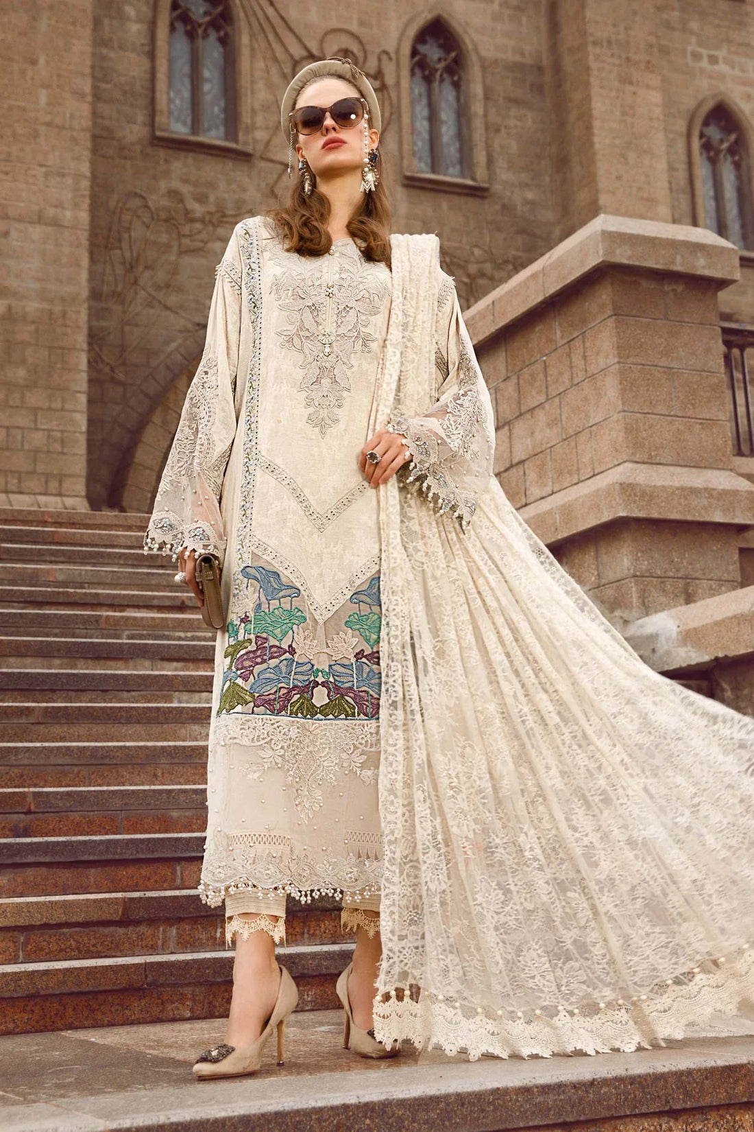 Maria B | Luxury Lawn | D-2307-B by Maria B - Designer Dress - Type: Ladies Clothes - Available at Libayah - 100% Original