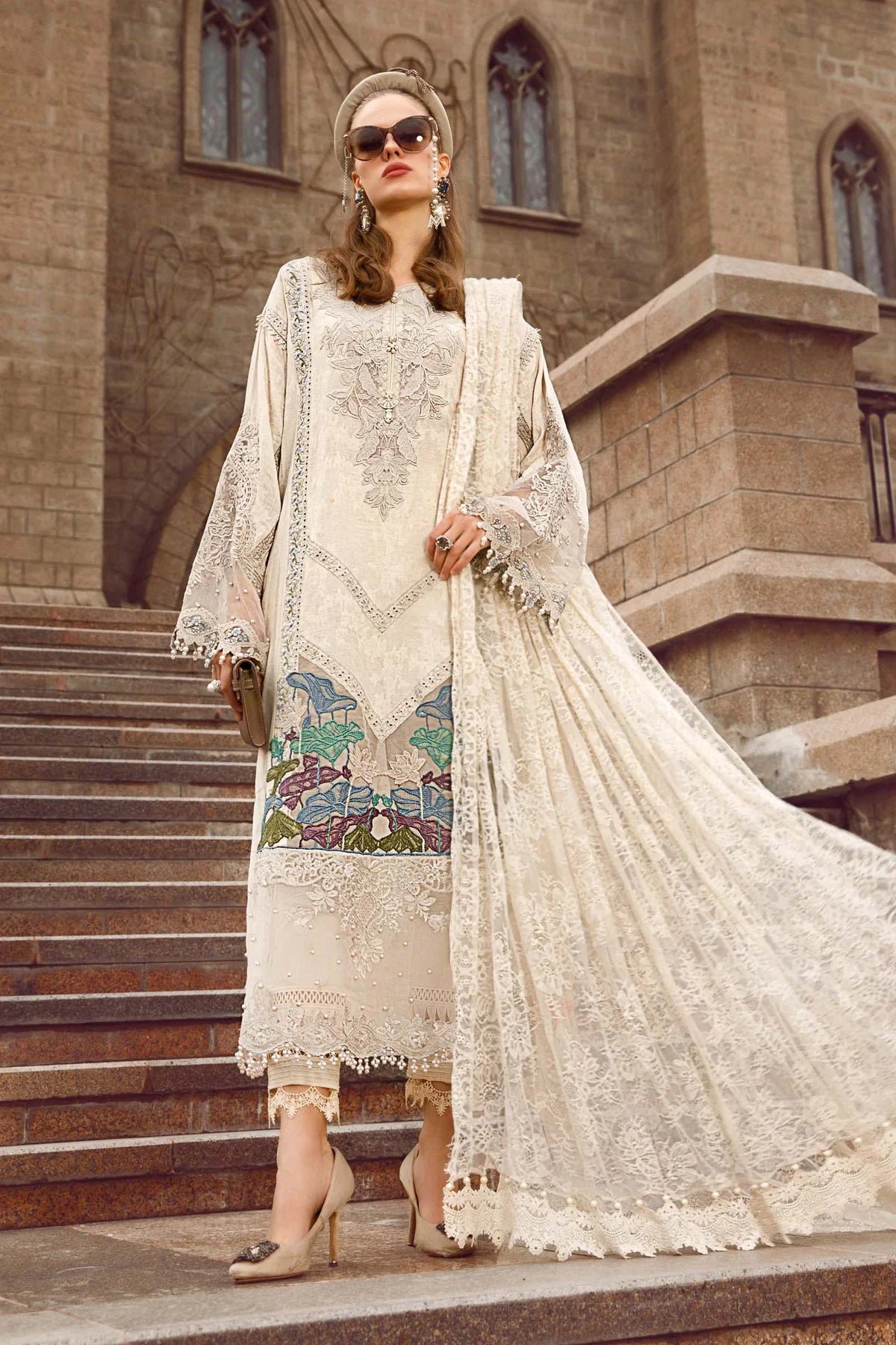 Maria B | Luxury Lawn | D-2307-B by Maria B - Designer Dress - Type: Ladies Clothes - Available at Libayah - 100% Original