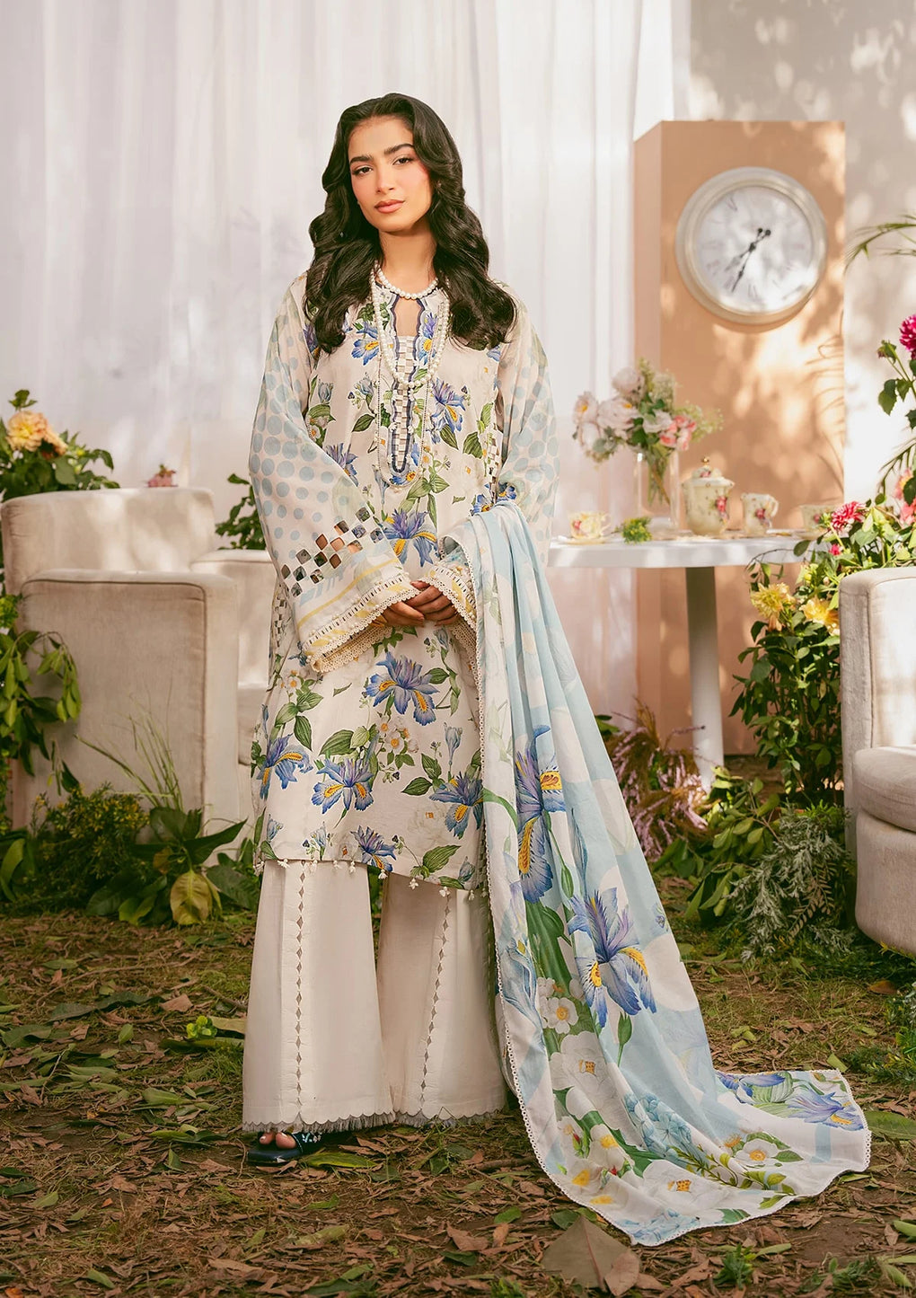 Elaf Premium | Prints 25 | EPS-6A IVORY PETALS by Elaf Premium - Designer Dress - Type: Ladies Clothes - Available at Libayah - 100% Original