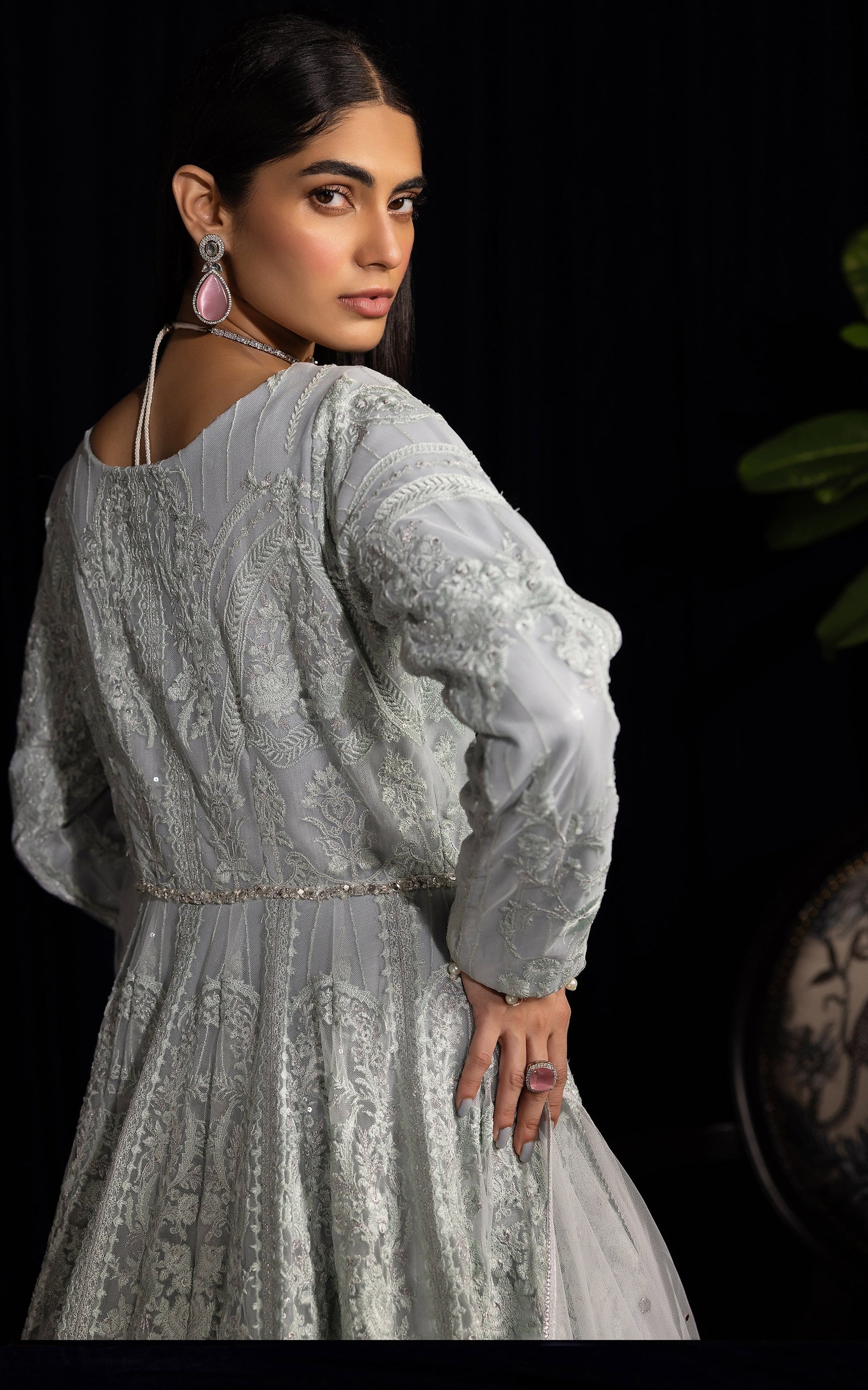 Threads and Motifs | Formal Dresses 25 | Net Embroidered Maxi by Threads and Motifs - Designer Dress  - Type : Ladies Clothes - Available at Libayah - 100% Original 