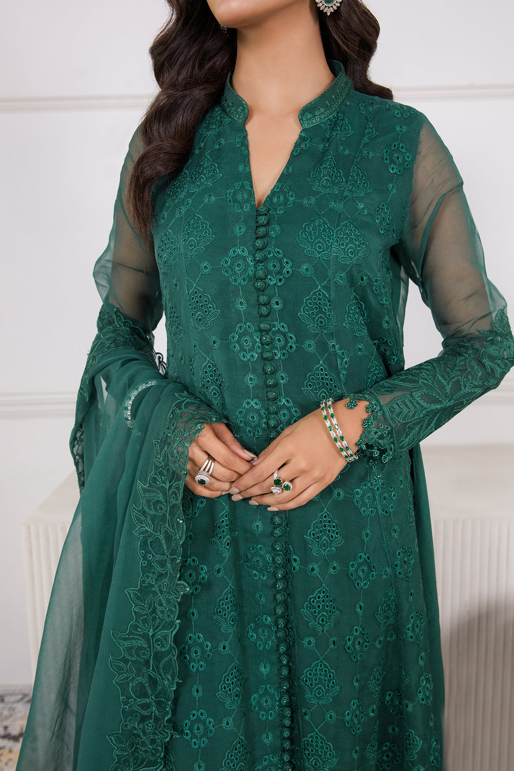 Baroque | Formals Collection | EMBROIDERED SCHIFFLI CHIFFON UF-339 by Baroque - Designer Dress  - Type : Ladies Clothes - Available at Libayah - 100% Original 