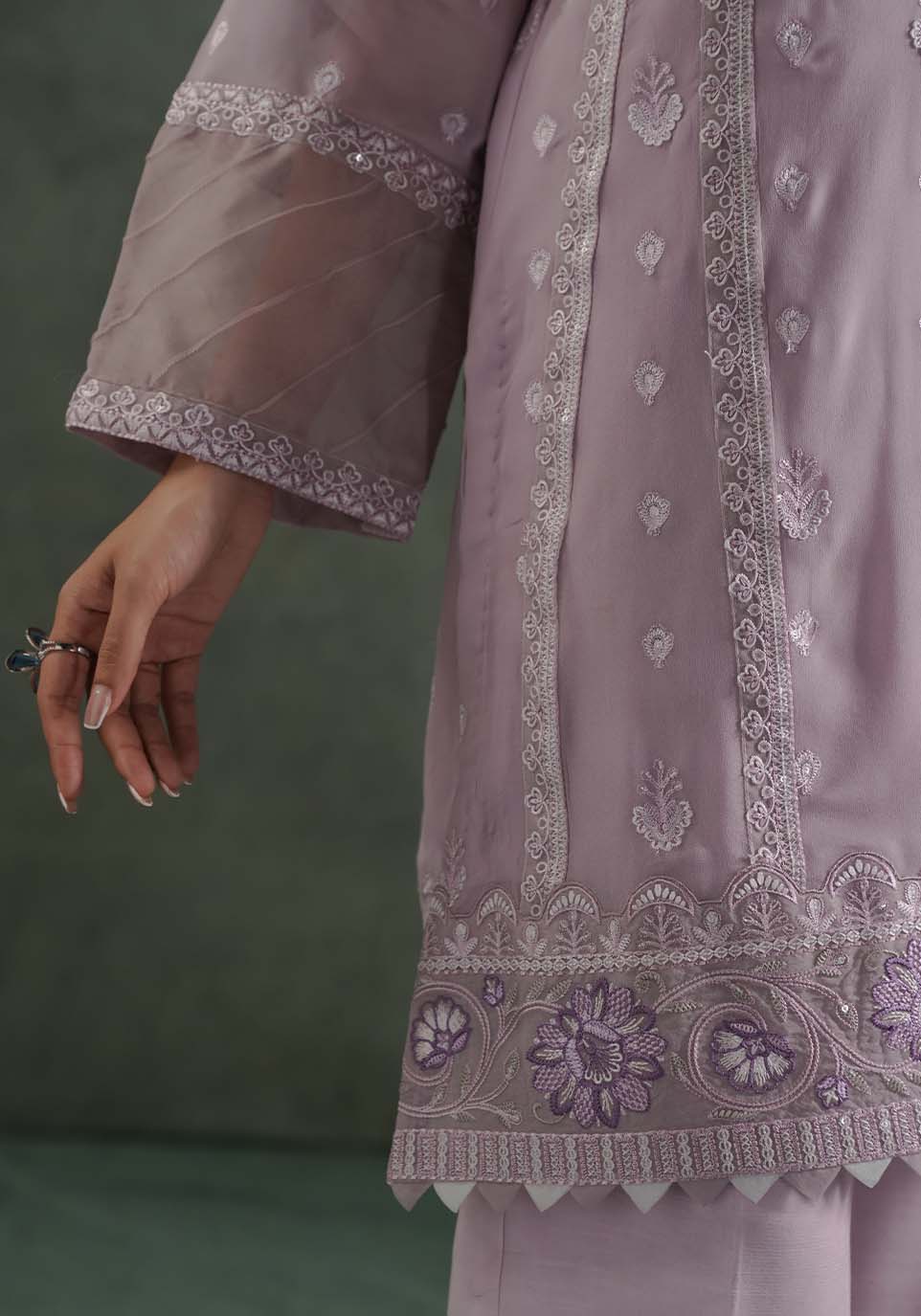 Zarqash | Lakhnawi Festive Chiffon 24 |  ZQL 007B AIZA by Zarqash - Designer Dress - Type: Ladies Clothes - Available at Libayah - 100% Original