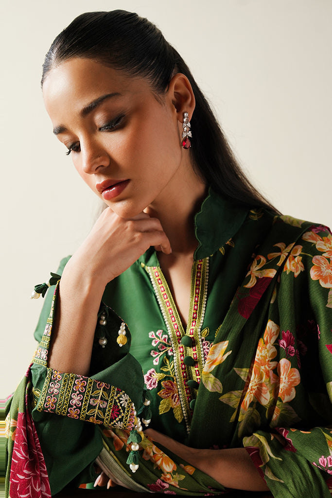 Cross Stitch | Satin De Luxe | GREEN OASIS by Cross Stitch - Designer Dress - Type: Luxury - Available at Libayah - 100% Original