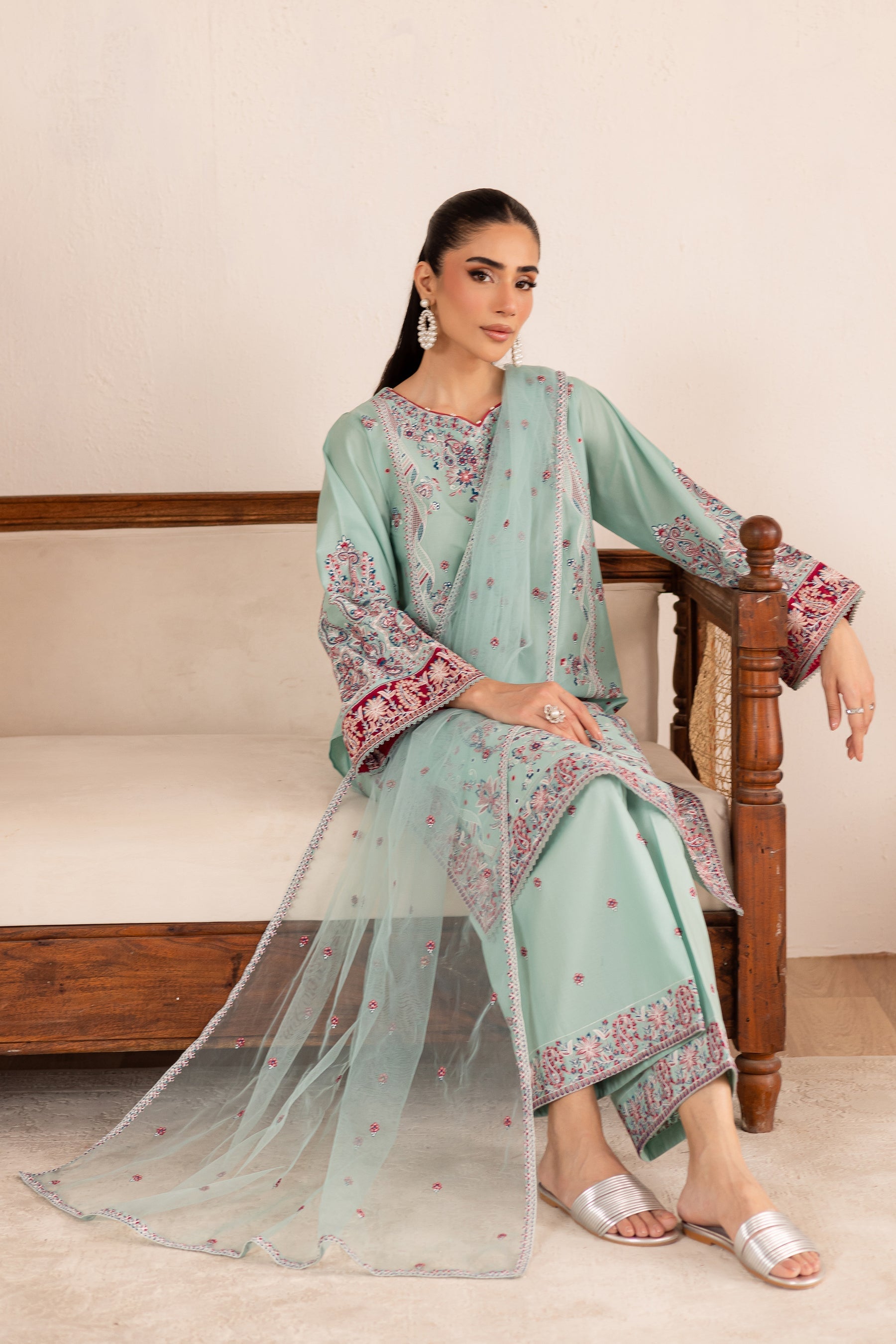 Batik | Nyra Embroidered Summer Solids | Zen by Batik - Designer Dress - Type: Ladies Clothes - Available at Libayah - 100% Original