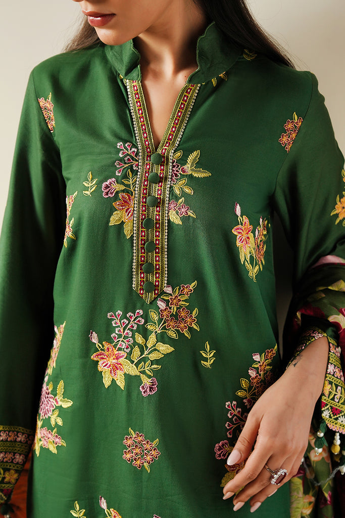 Cross Stitch | Satin De Luxe | GREEN OASIS by Cross Stitch - Designer Dress - Type: Luxury - Available at Libayah - 100% Original