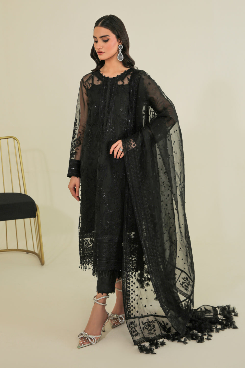 Baroque | Formals Collection | EMBROIDERED ORGANZA UF-235 by Baroque - Designer Dress  - Type : Ladies Clothes - Available at Libayah - 100% Original 