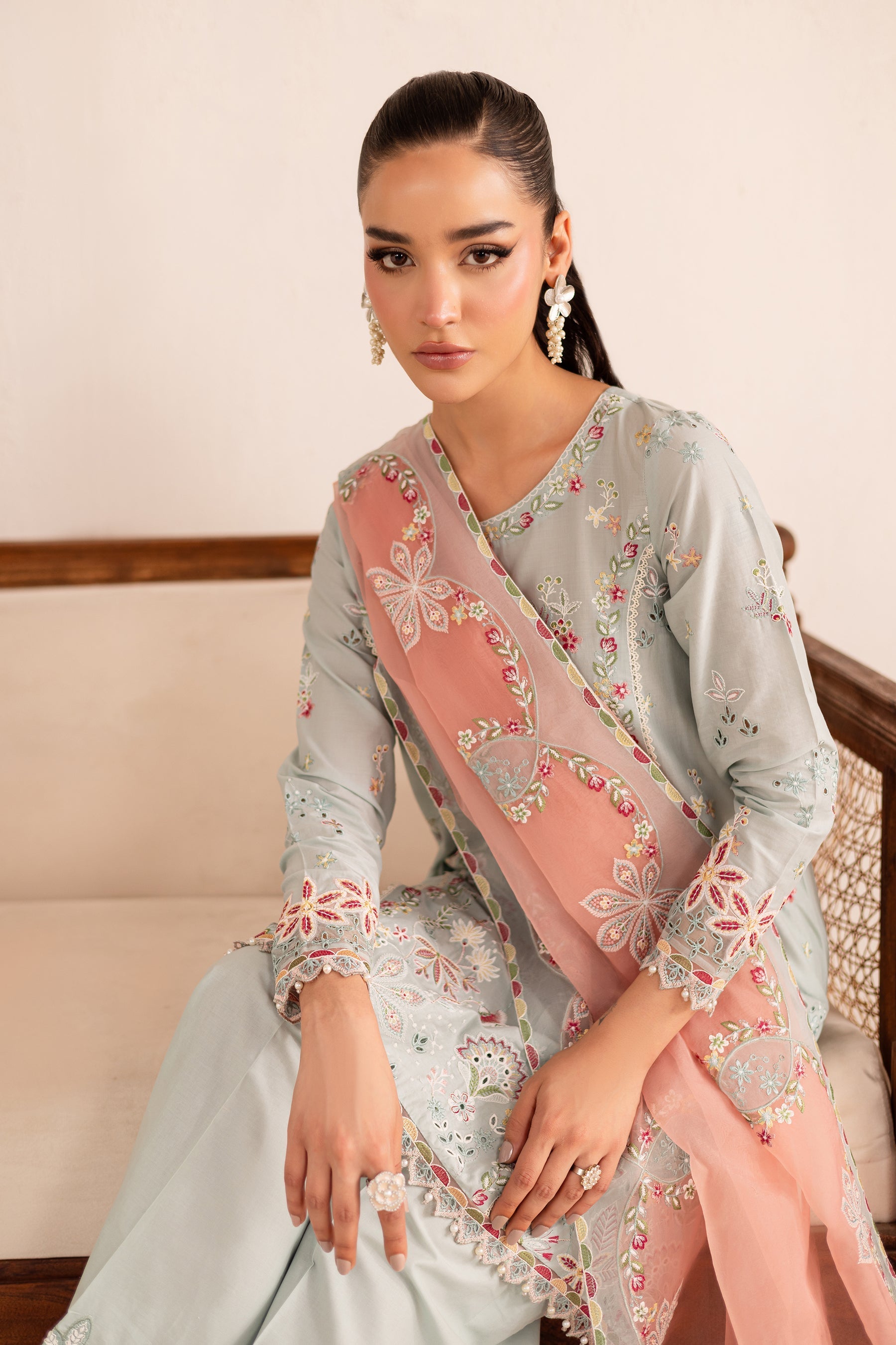Batik | Nyra Embroidered Summer Solids | Across The Ocean by Batik - Designer Dress - Type: Ladies Clothes - Available at Libayah - 100% Original