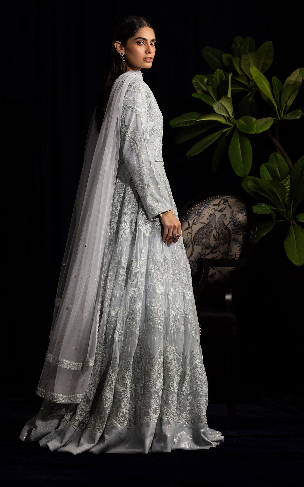 Threads and Motifs | Formal Dresses 25 | Net Embroidered Maxi by Threads and Motifs - Designer Dress  - Type : Ladies Clothes - Available at Libayah - 100% Original 