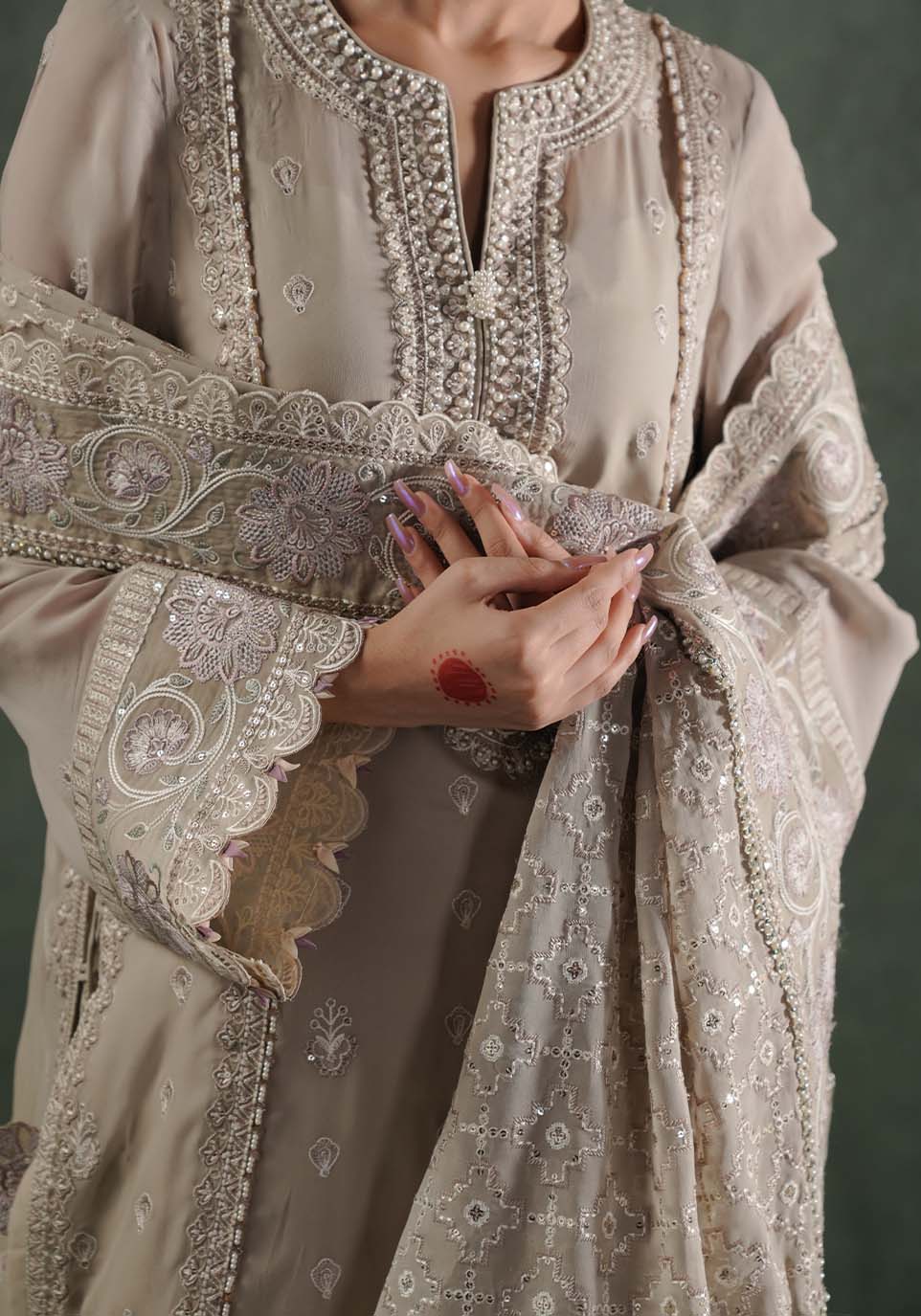 Zarqash | Lakhnawi Festive Chiffon 24 |  ZQL 007A HAZEL by Zarqash - Designer Dress - Type: Ladies Clothes - Available at Libayah - 100% Original