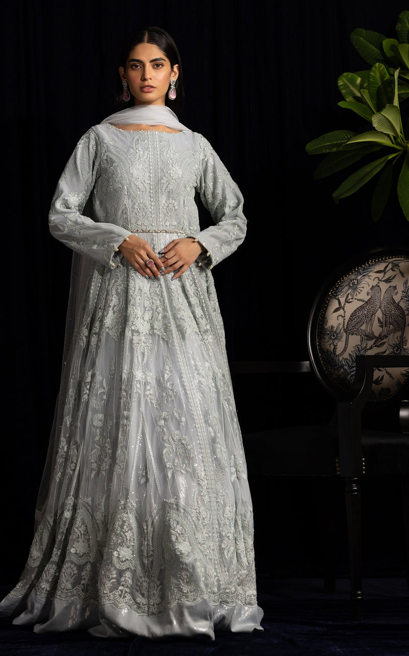 Threads and Motifs | Formal Dresses 25 | Net Embroidered Maxi by Threads and Motifs - Designer Dress  - Type : Ladies Clothes - Available at Libayah - 100% Original 